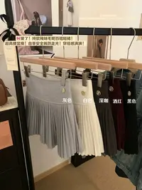 学院风高腰毛呢短裙灰色百褶裙女秋冬新款显瘦百搭半身裙A字裙子