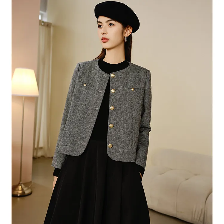 晚白【粉丝专享】外套绵夹棉外套24072403