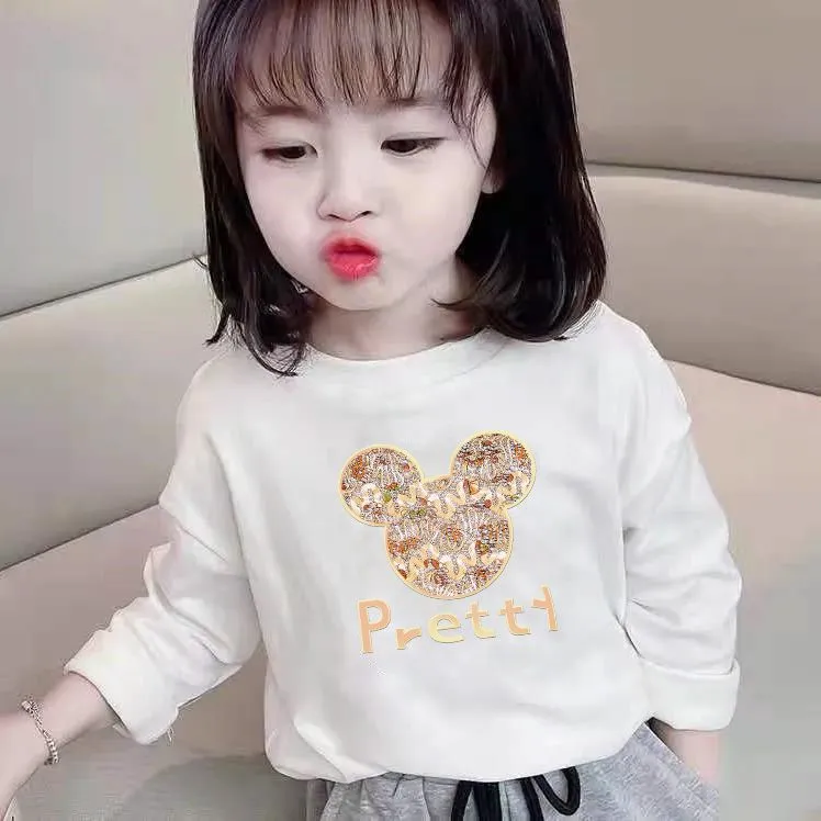2025儿童装新品女童纯棉t恤长袖女宝宝秋装小孩子t恤洋气女上衣潮