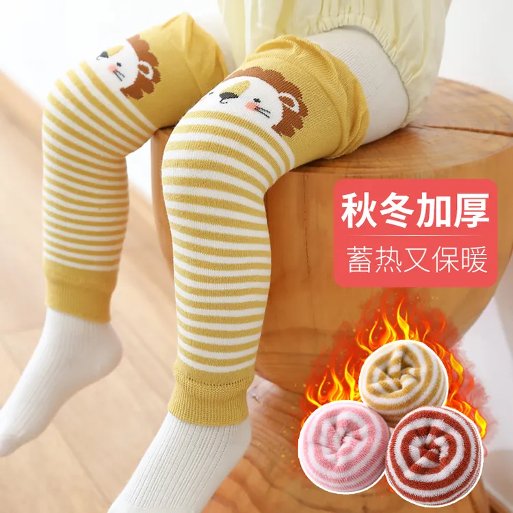 婴儿换尿不湿护腿袜套秋冬加厚毛圈加绒新生儿宝宝护膝神器防着凉