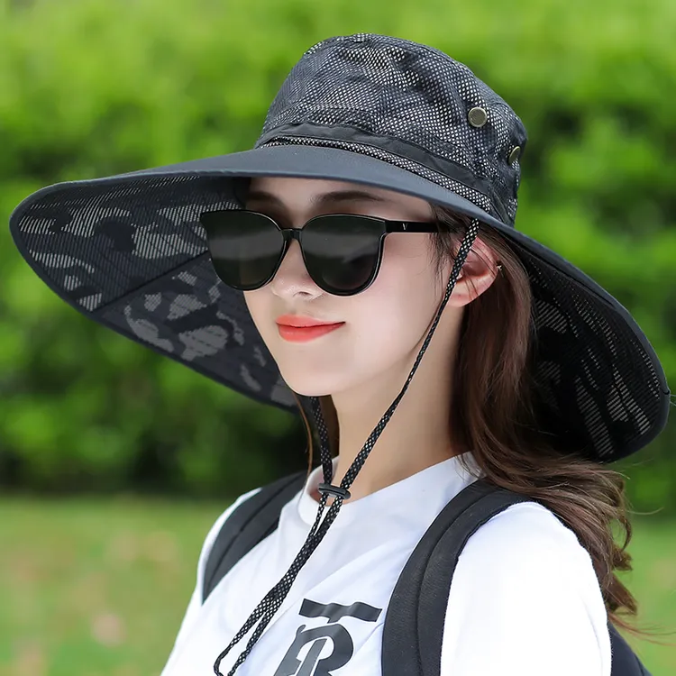 太阳帽女防紫外线超大沿迷彩夏天帽子韩版潮新款遮阳帽大帽檐遮阳