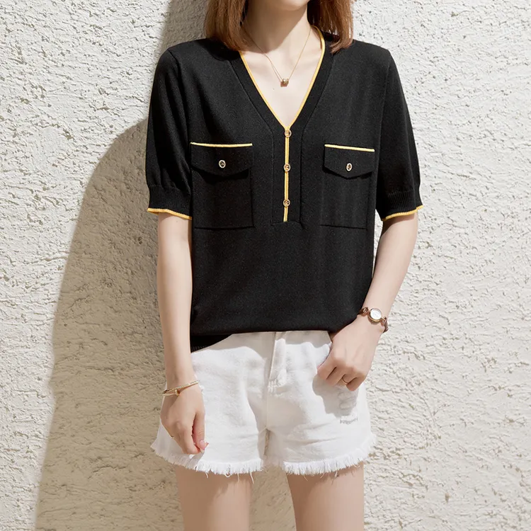 大码冰丝短袖女宽松上衣200斤胖妹妹气质薄款T恤女洋气显瘦上衣潮