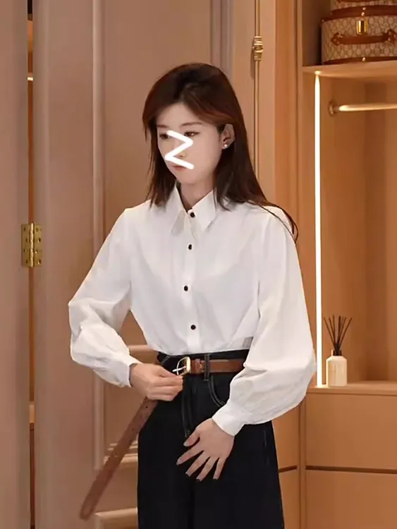 多娜女装同款公主衬衣女2024春装新款简约百搭衬衫设计感小众上衣