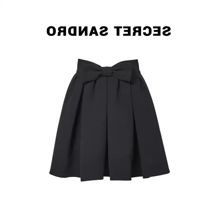 oajer纪欧儿女装店旗舰鸥同款蝴蝶结百褶半身裙女夏高腰a字短裙子