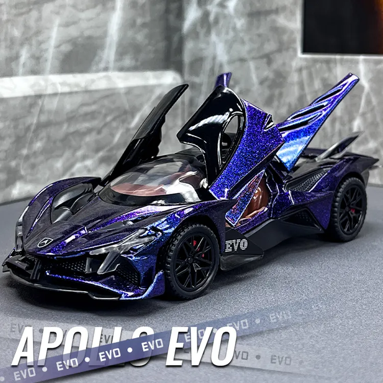 阿波罗EVO车模型仿真合金小汽车男孩赛车玩具可亮灯跑车收藏摆件