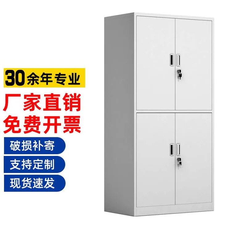 文件柜铁皮柜办公室资料柜档案凭证柜储物柜加厚收纳带锁铁皮柜