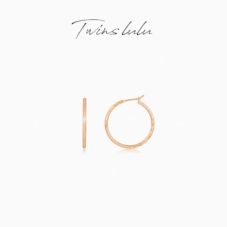 TWINS LULU 镀K金 气质时尚百搭个性简约设计感素圈耳环TSL2598