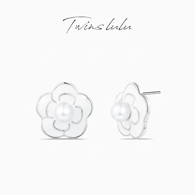 TWINS LULU 流光风 【经典山茶花 】轻奢百搭古典优雅耳环TSL1353