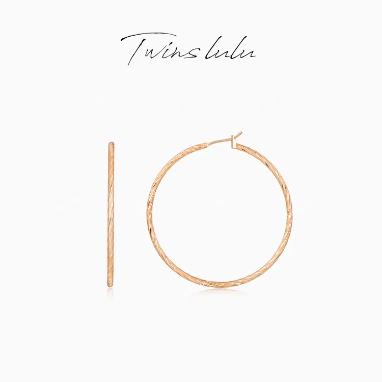 TWINS LULU流光风气质小众百搭简约设计感素圈耳环秋上新TSL2598