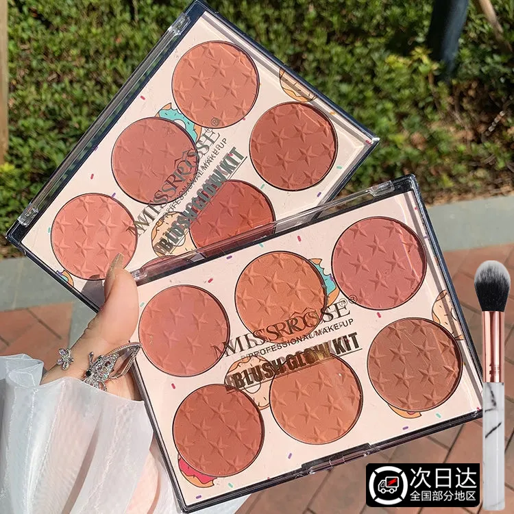 MissRose六色腮红盘防水哑光珠光多色裸妆自然修容张毅凯推荐正品