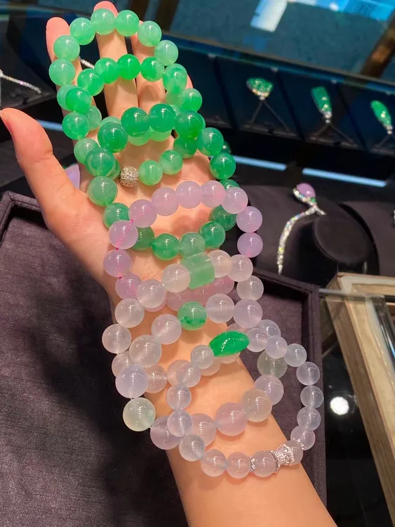 四会翡翠缅甸天然翡翠A货满绿多宝手串手链项链 咨询链接 彩色