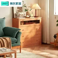 林氏家居北欧书柜组合带玻璃门推拉门储物柜落地客厅家用KQ1X WB