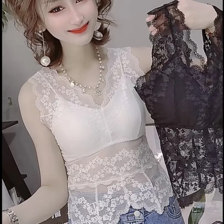 夏季打底美背超软蕾丝一体内搭背心修身美背吊带女装