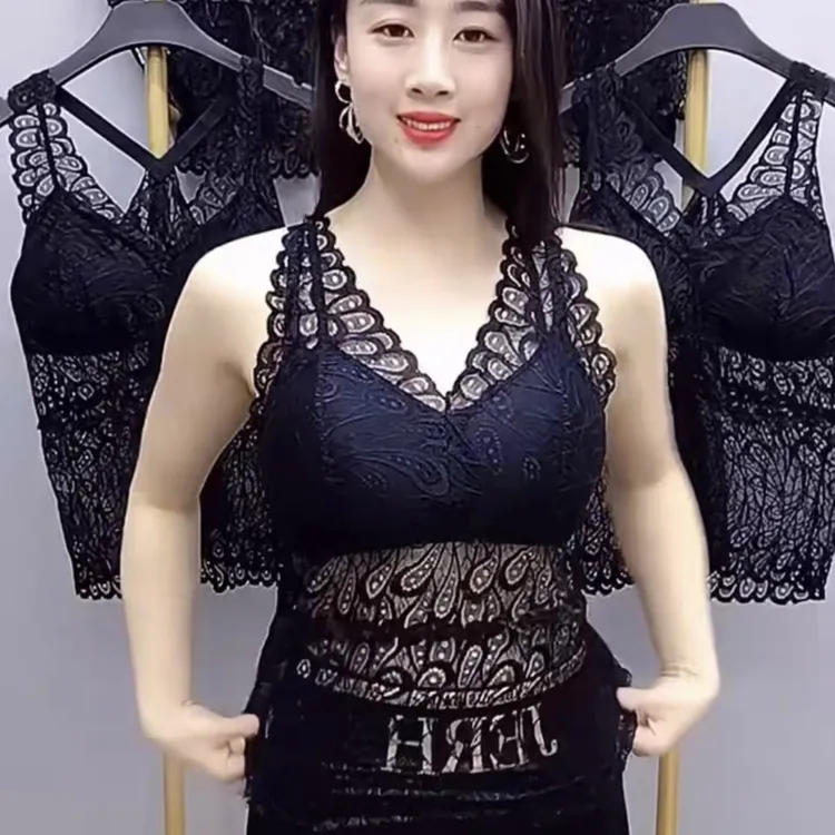 四季弹力时尚百搭蕾丝凤尾美背8196