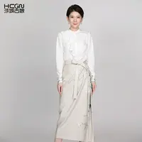 【主持人雅淇同款】中式清凉舒适百搭立领气质百花飘香衬衫CMT18888
