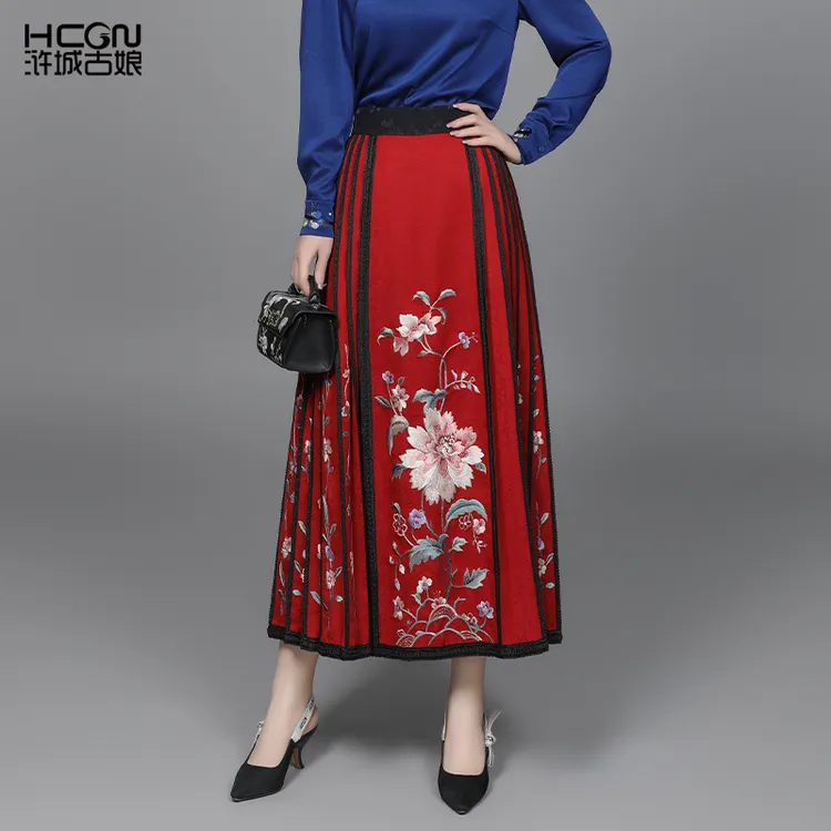 浒城古娘中式手工高定刺绣花香祖马面裙重工百搭女长款ACL19706 