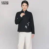 绵羊毛黑色中国风精致刺绣短款气质时尚百搭女士浅梅外套DMT18921