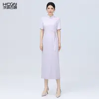 浒城古娘新中式国风女后妈裙正宗长款飞鸾翔凤旗袍连衣裙BMT17617