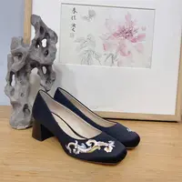 浒城古娘气质高贵优雅百搭风时尚圆头春夏女士休闲高跟鞋WX32601