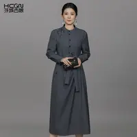 【绵羊毛】中国风系带收腰显瘦精致刺绣舒适百搭芊梦连衣裙ACL17869