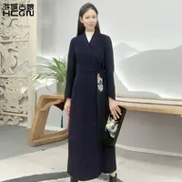 浒城古娘中式国风刺绣气质高贵优雅显瘦冬季金缕香大衣-21D11108