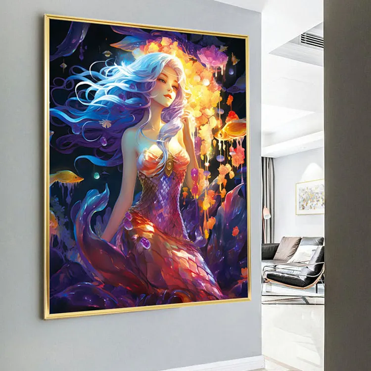 DC/蒂彩【梦幻美人鱼公主】钻石画手工diy十字绣客厅卧室玄关画摆件