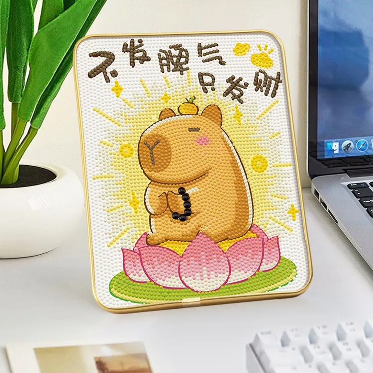 DC/蒂彩【卡皮巴拉/发财鼠】客厅卧室钻石画十字绣手工diy摆台装饰