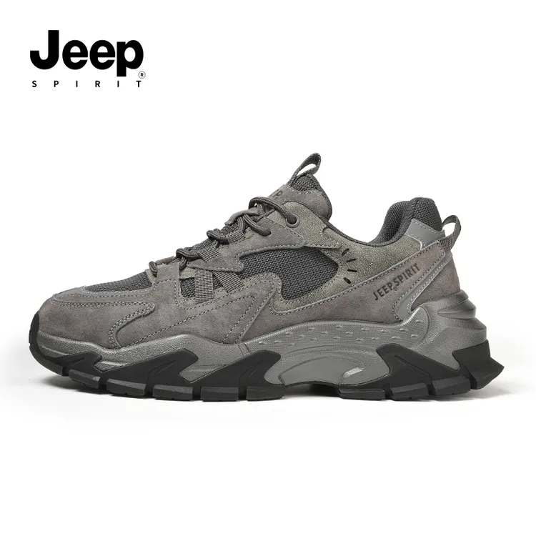 JEEP吉普男鞋2024秋季新款男士双网老爹鞋舒适百搭时尚运动休闲鞋