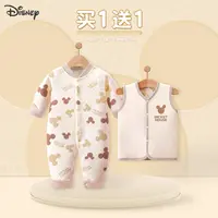 Disney/迪士尼婴儿连体衣春秋冬装长袖睡衣纯棉衣服哈衣爬服满月