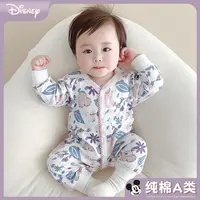 Disney/迪士尼婴儿连体衣春秋装纯棉新生衣服宝宝秋冬季哈衣爬服
