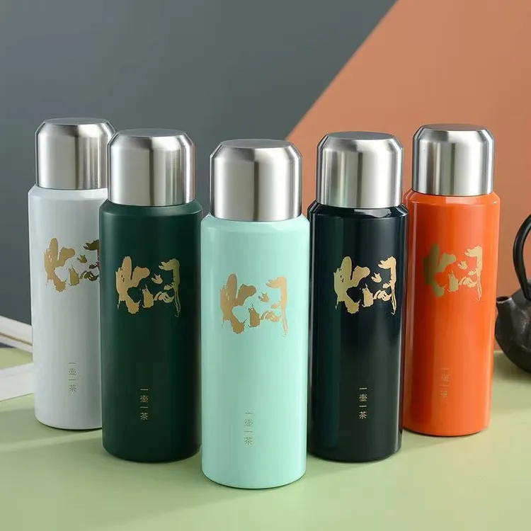 新款保温闷泡大容量带杯子盖密封72小时保温茶水分离指纹杯高颜值