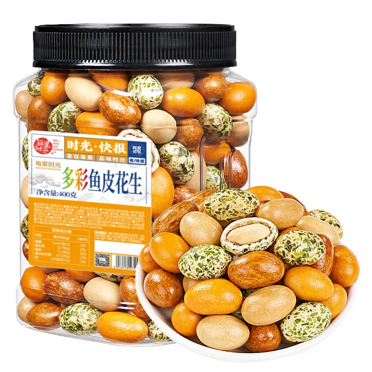 每果时光鱼皮花生400g×1罐零食花生豆坚果干果怀旧网红解馋零食