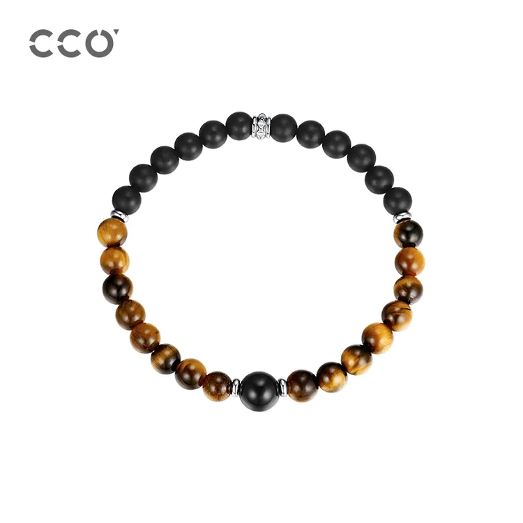 Cirocco 钛钢仿水晶手链 一眼万年手串拼色个性手链男生单圈串珠