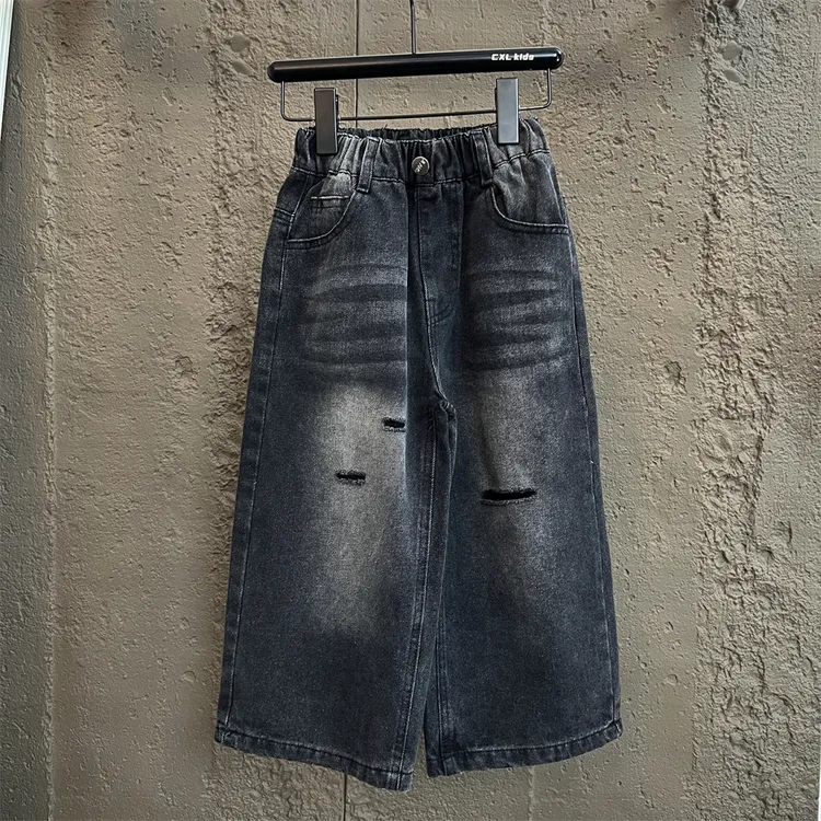 男童牛仔裤2025新款韩版童装秋季儿童宽松阔腿裤百搭裤潮