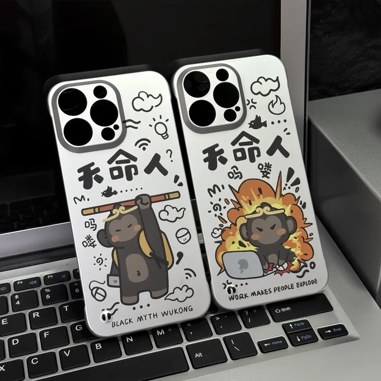 无边框创意卡通悟空适用iPhone16Promax/15/苹果14Pro个性手机壳