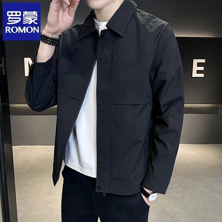 罗蒙春秋冬外套男士商务高级感2025新款潮流帅气夹克衫时尚上衣服