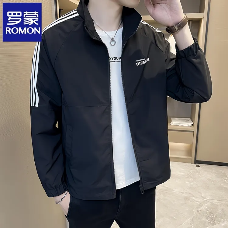 罗蒙男装夹克春秋季商务新款休闲外套男款2025时尚男士工装机车服