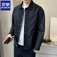 Romon/罗蒙男士夹克春秋新款潮流工装百搭感翻领痞帅休闲轻奢外套