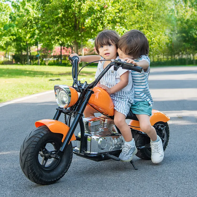 哈雷儿童电动摩托车小孩电动两轮越野车可坐大人4-12岁卡丁车玩具