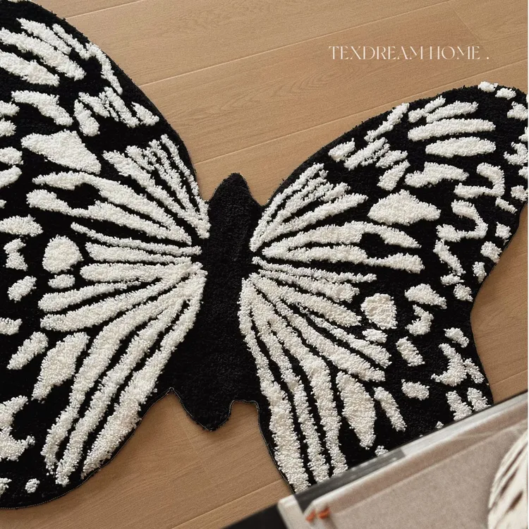 TEXDREAM蝴蝶轻奢地毯法式复古客厅床边毯衣帽间高级地垫地毯