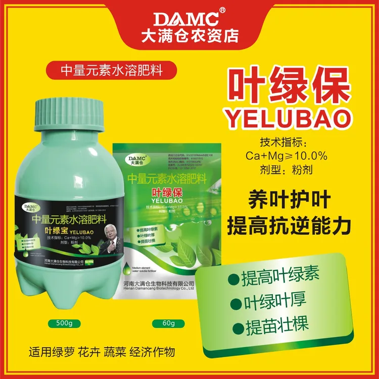 叶绿保叶面肥提高叶绿素肥料叶绿叶厚提苗壮棵中微量元素保花技术