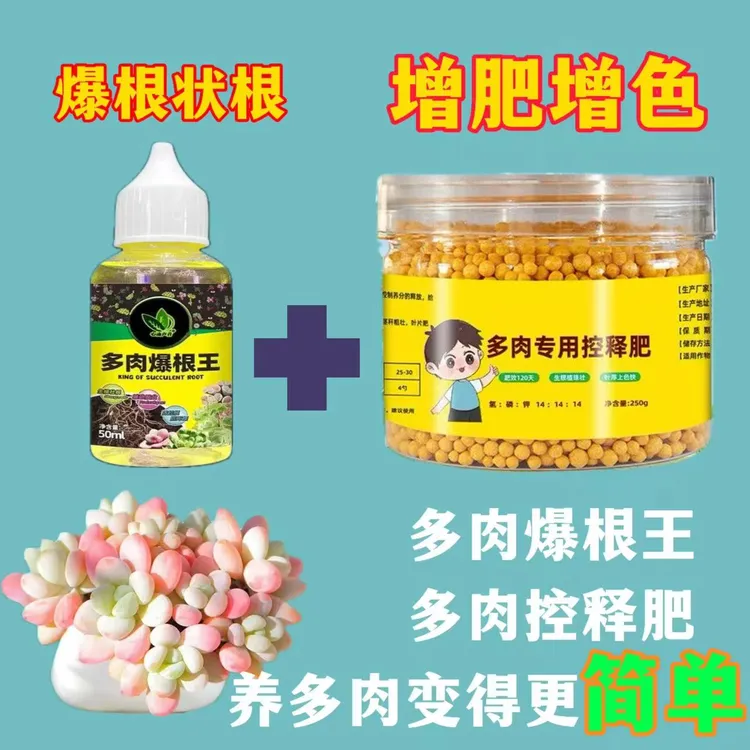 【5瓶装】多肉缓释肥家庭园艺控释肥爆芽适用补充微量元素生根花肥