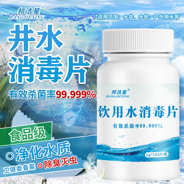 邦洁星井水消毒杀虫专用泡腾片杀菌除臭灭藻家用饮水食品级净水片