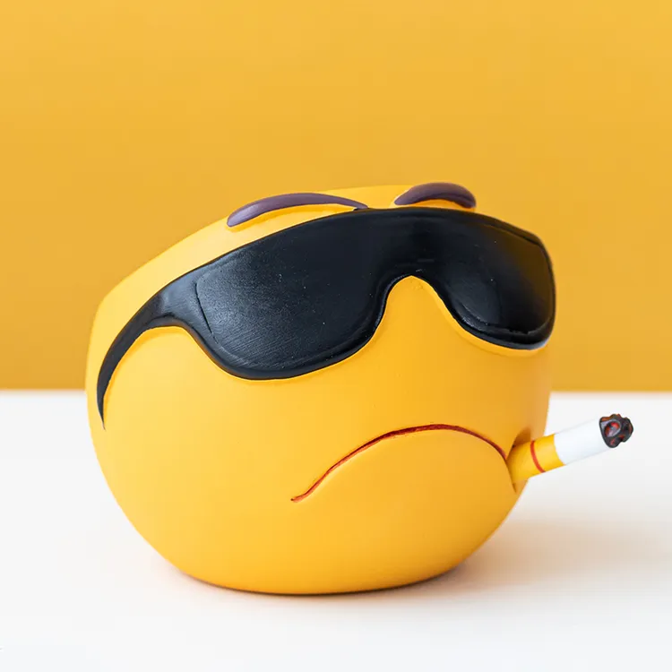 家用客厅防烟防灰飞大立体创意可爱烟灰缸爆款2025新款高档大气