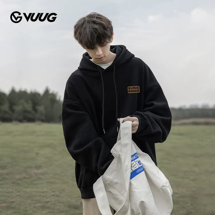 VUUG连帽卫衣男款春秋季爆款2025新款潮流百搭情侣休闲套头上衣服