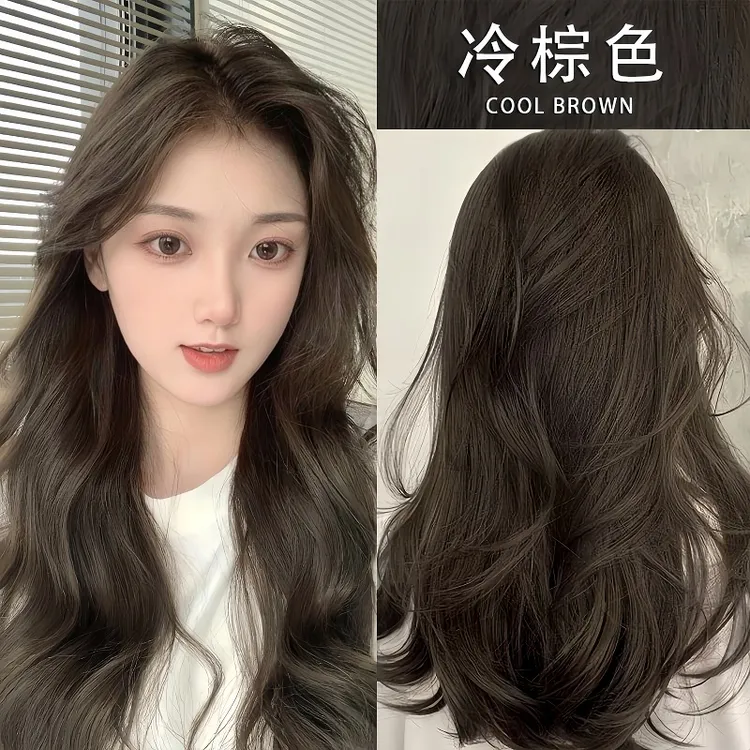 冷棕色染发剂自己在家染发膏纯泡沫植物显白流行色不伤发正品牌女