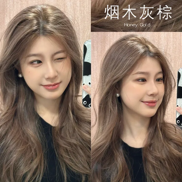 烟木灰棕染发剂染发膏泡泡沫不伤发灰色流行色无刺激自己染植物纯