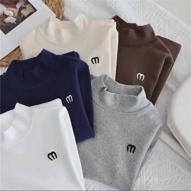 保暖中大童打底衫男女可穿德绒半高领打底衫柔软舒适款谁穿谁好看