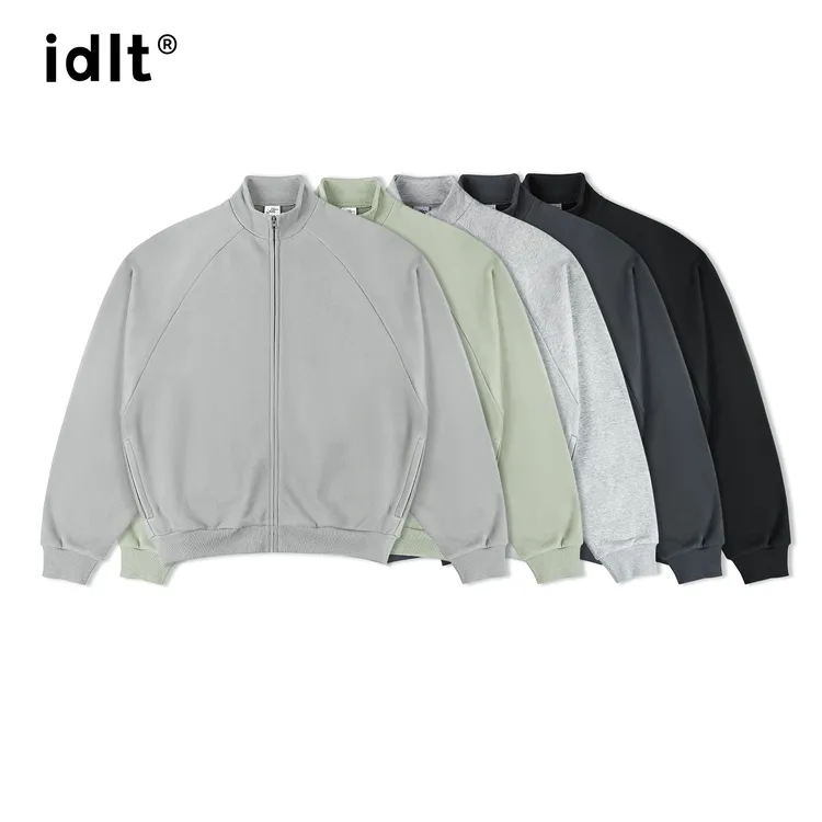 idlt 廓形拉链卫衣400g插肩袖外套基础简约运动宽松高能感N08