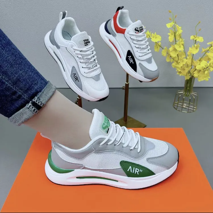 双网/皮面2025秋季情侣百搭休闲鞋超轻时尚潮防滑软底男女运动鞋